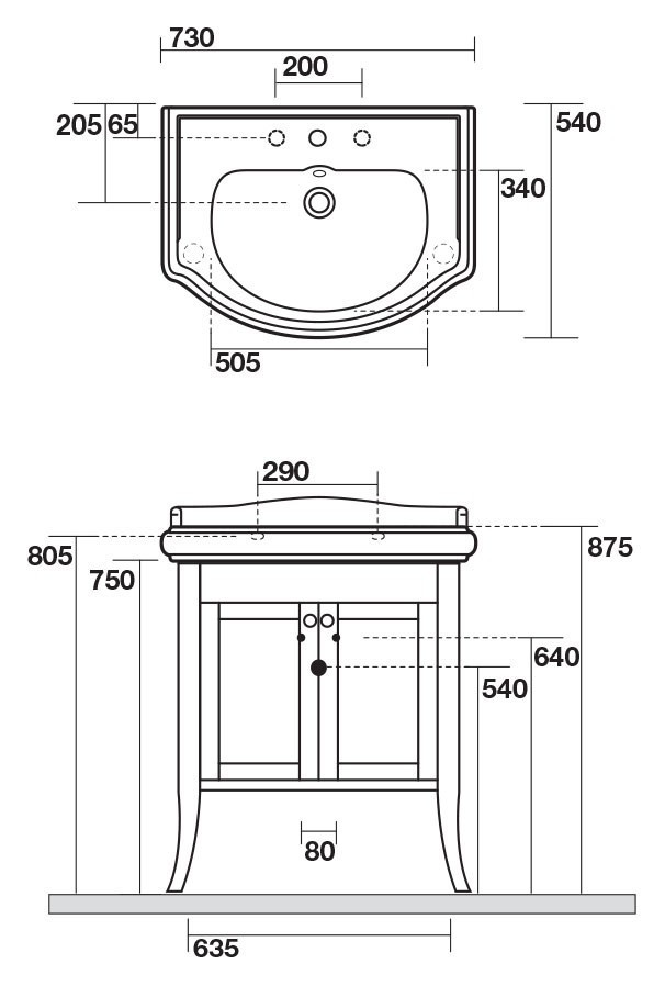 Тумба под раковину Kerasan Retro 73