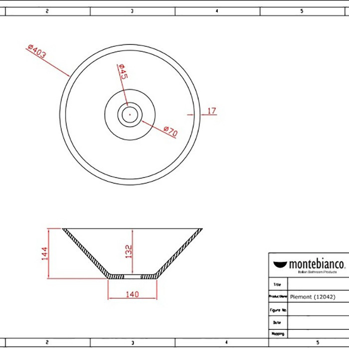 Раковина-чаша Montebianco Piemont 40 12042