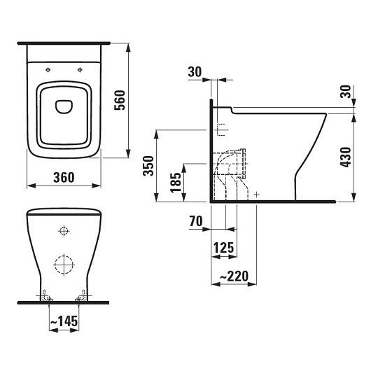Унитаз Laufen Palace New 8.2370.1 приставной