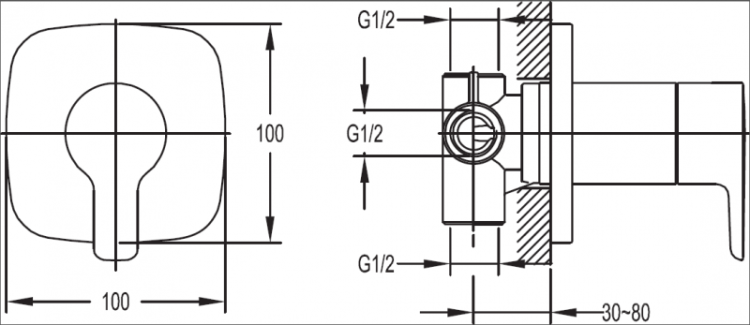 Встраиваемый трехпозиционный переключатель Cezares TESORO-F-DEV3-01