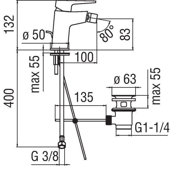 Смеситель для биде Nobili Nobi NB84119/1CR