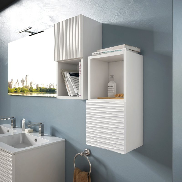 Колонна с одной распашной дверцей и двумя открытыми полками Cezares BACL140.601