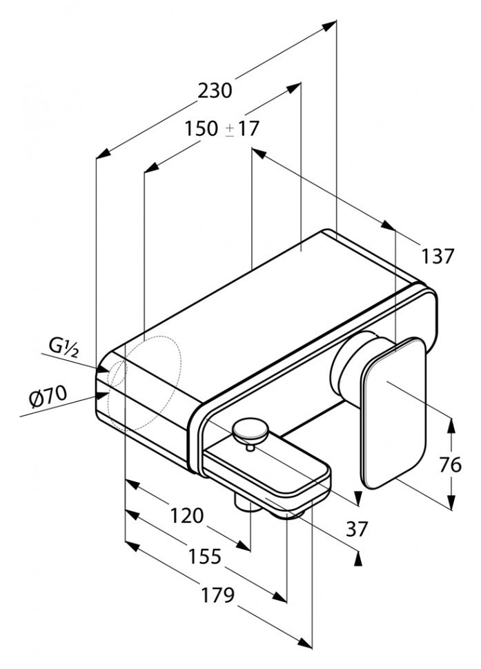 Смеситель для ванны Kludi E2 494450575
