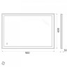 Зеркало с встроенным светильником и кнопочным выключателем 12W, 220-240V BelBagno SPC-GRT-900-800-LED-BTN