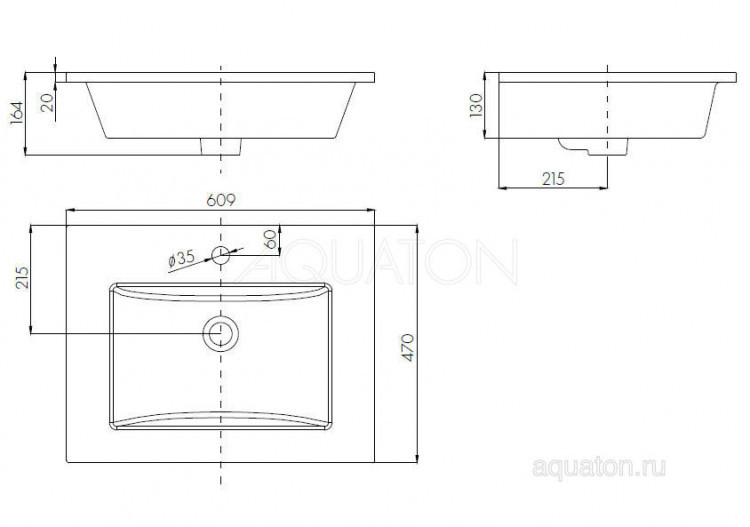 Раковина Aquaton Квадро 60 1AX170WBXX000