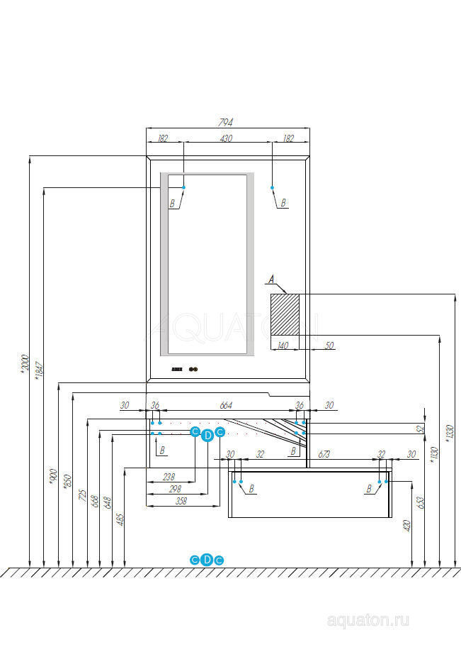 Тумба под раковину AQUATON Сакура 80 ольха наварра, белый глянец 1A236401SKW80