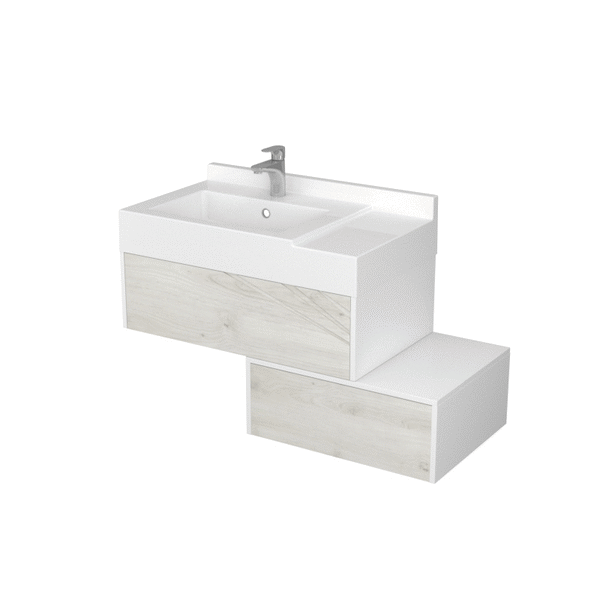 Тумба под раковину AQUATON Сакура 80 ольха наварра, белый глянец 1A236401SKW80