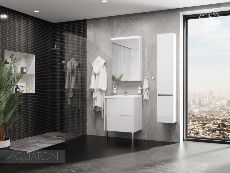 Зеркальный шкаф Aquaton Стоун 60 белый 1A231502SX010