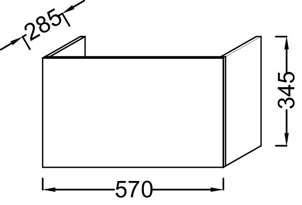 Прямоугольная основа 57 см для шкафчика Jacob Delafon ODEON UP EB848-M1