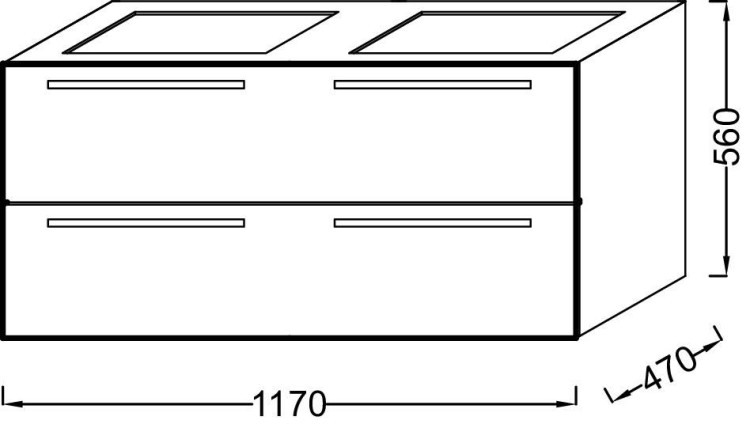Мебель 117 см для раковины-столешницы, серый антрацит Jacob Delafon STRUKTURA EB1279-N14