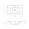 База под раковину подвесная с двумя выкатными ящиками, 1170x450x500 Cezares ECO-CER-1200-2C-SO-BL