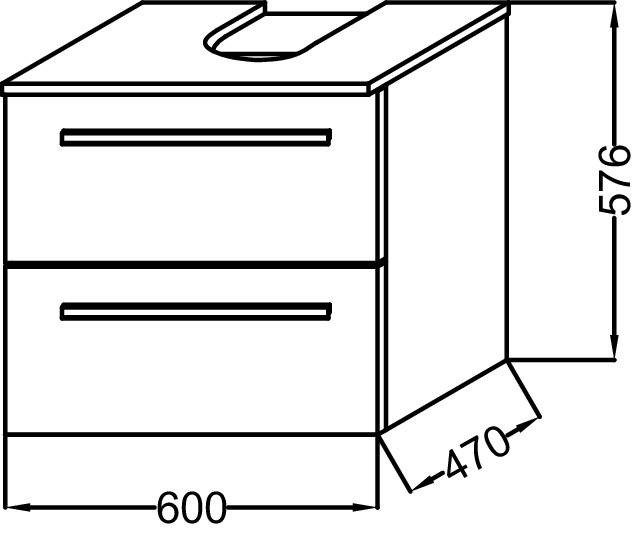 Мебель под раковину 60 см, Jacob Delafon STRUKTURA EB1385-N18