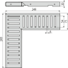 Решетка для дренажного углового желоба 75 мм, оцинкованная сталь Alcadrain ADZ-R102R