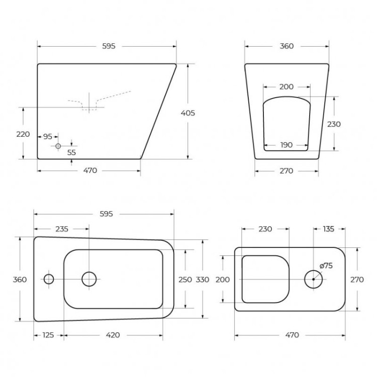 Биде напольное Cezares BB003B