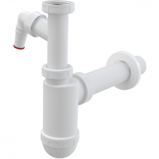 Сифон для умывальника DN40 со штуцером и накидной гайкой 5/4&quot; Alcadrain A43P