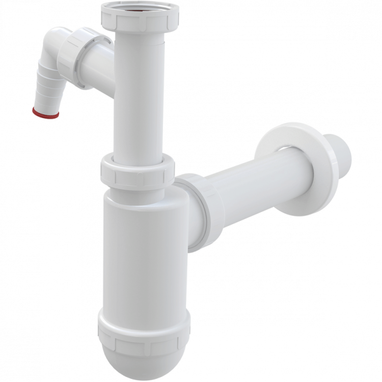 Сифон для умывальника DN40 со штуцером и накидной гайкой 5/4