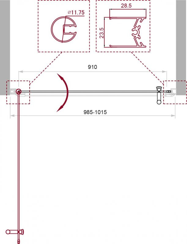 Душевая дверь в нишу BELBAGNO UNO-B-1 BelBagno UNO-B-1-65-P-Cr