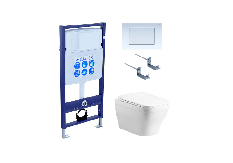 Комплект унитаз + инсталляция Aquatek SET AQUATEK АМАДЕО cm-009 4в1
