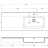Керамическая раковина, чаша справа 1210x460x175 BelBagno BB1200ETL-R