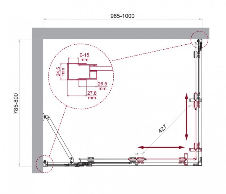 Душевой уголок BELBAGNO LUCE-AH-21 BelBagno LUCE-AH-21-120/90-C-Cr