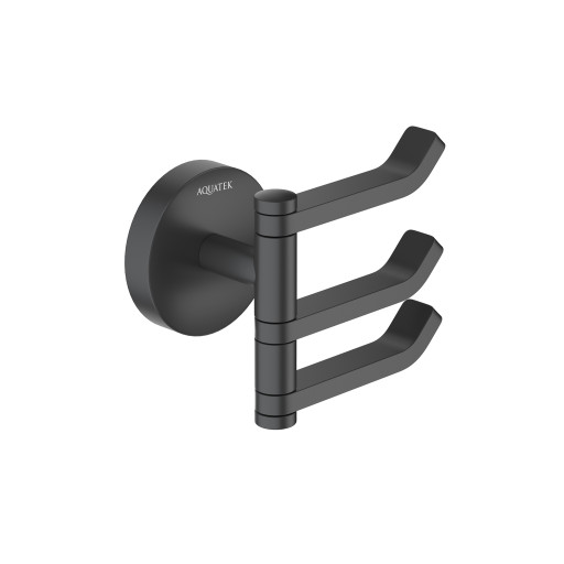 Крючок тройной Aquatek матовый черный AQ4632MB Бетта