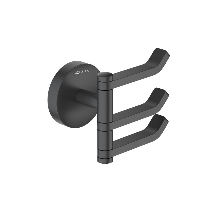 Крючок тройной Aquatek матовый черный AQ4632MB Бетта