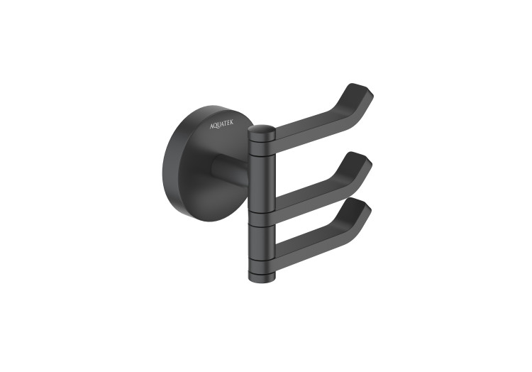 Крючок тройной Aquatek матовый черный AQ4632MB Бетта