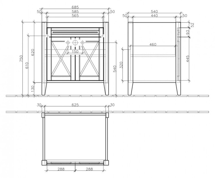Тумба под раковину Villeroy&Boch Hommage 75