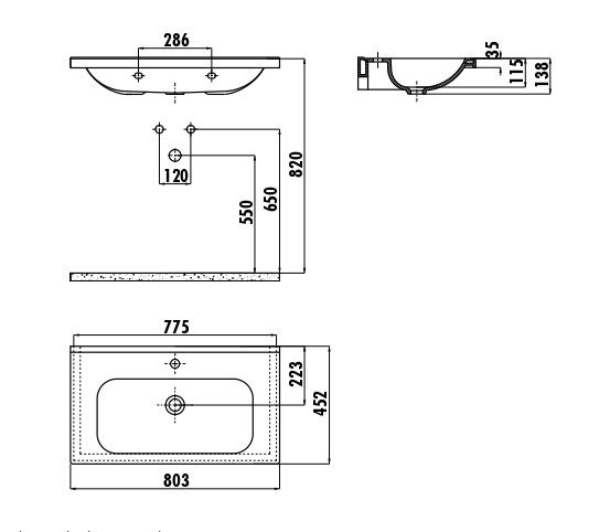 CREAVIT Раковина ID060 мебельная (45*60см)