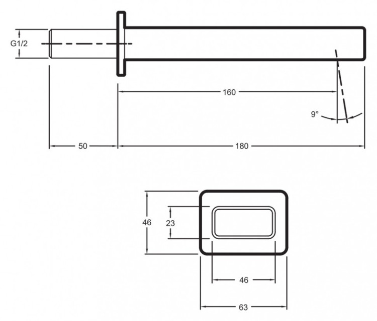 Излив для смесителя Jacob Delafon Strayt E37344-CP