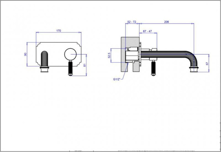 Встраиваемый смеситель для раковины OLIMP-BLSM2 Cezares OLIMP-BLSM2-01-L