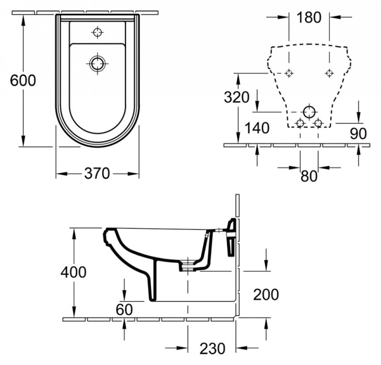 Биде Villeroy&Boch Hommage 7441B0R2 подвесное