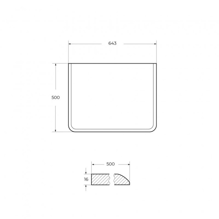 Столешница из МДФ 64x50x1,6 Cezares 55830