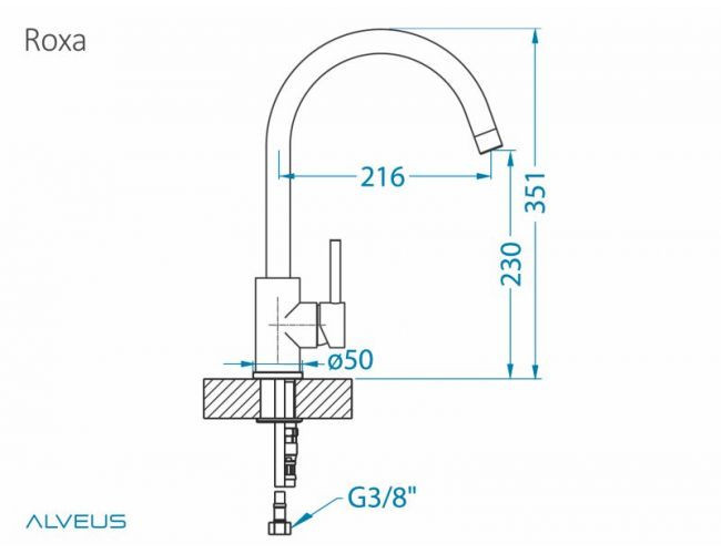 Смеситель для мойки ALVEUS ROXA G91 CARBON