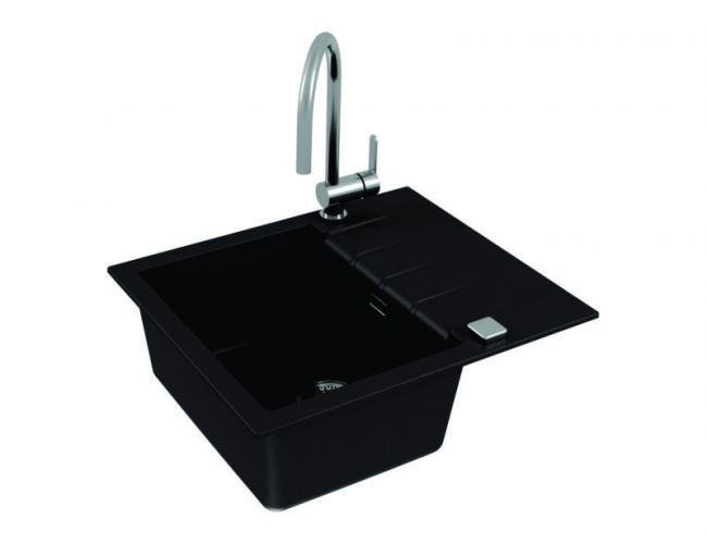 Мойка ALVEUS GRANITAL CADIT 10 CARBON - G91 590 X 500 1X в комплекте с сифоном 1132823,