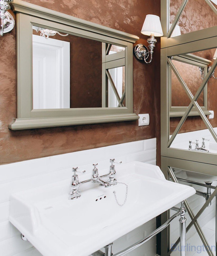 Смеситель для раковины на 2 отверстия Regent, с пробкой и цепочкой [ANR10]