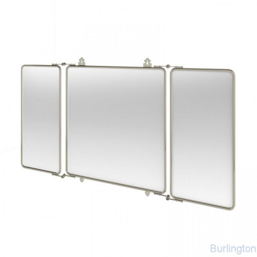 Трёхстворчатое зеркало 1143x30x600 mm, НИКЕЛЬ