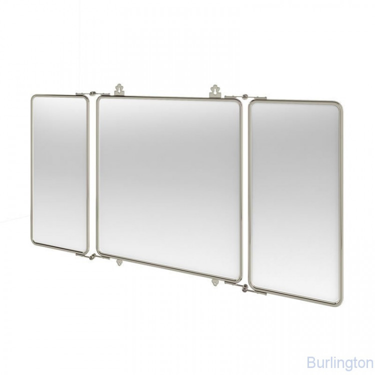 Трёхстворчатое зеркало 1143x30x600 mm, НИКЕЛЬ