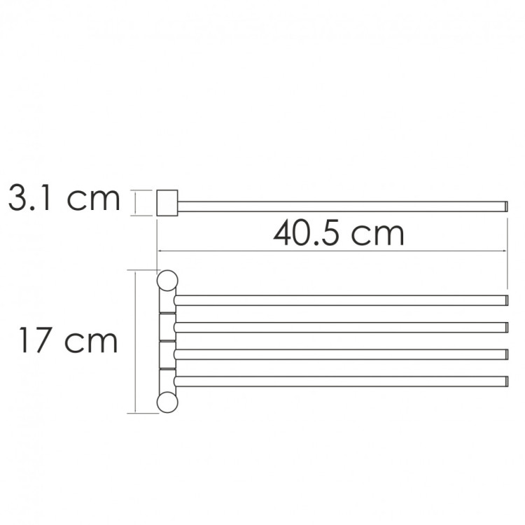 WasserKRAFT K-1034WHITE Держатель полотенец четверной