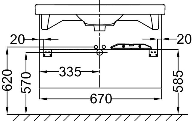 Мебель 70 см под раковину-столешницу Jacob Delafon ODEON UP EB860-N14