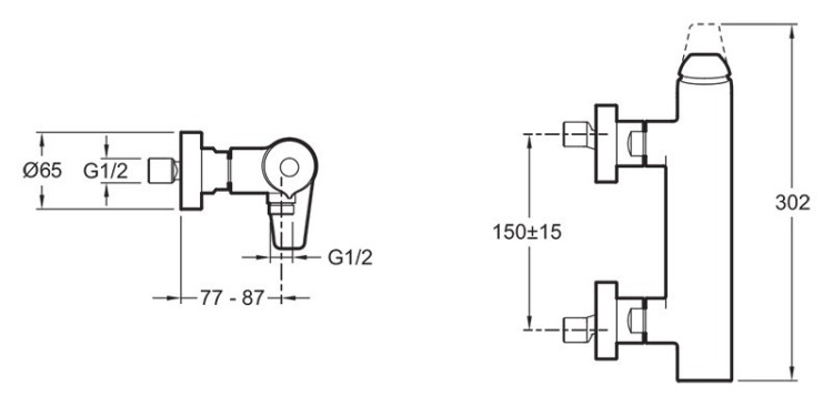 Смеситель для душа Jacob Delafon Avid E97368-CP