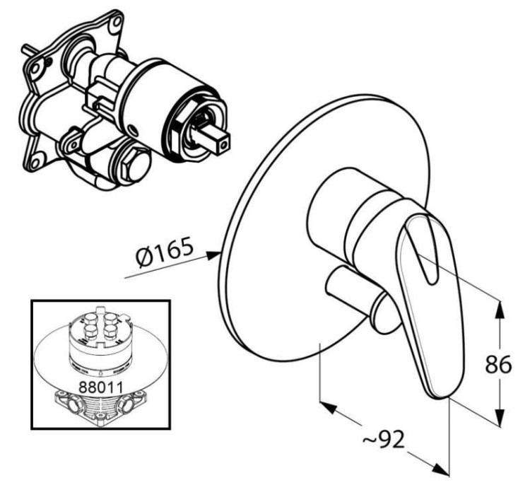 Смеситель для душа Kludi Objekta 326500575