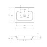 База под раковину подвесная с двумя выкатными ящиками, 1170x450x50 Cezares ECO-CER-1200-2C-SO-BO