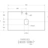 Столешница из керамогранита с двумя отверстиями под раковину Cezares KEP-140-2-MNO