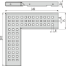 Решетка для дренажного углового желоба 75 мм, оцинкованная сталь Alcadrain ADZ-R103R