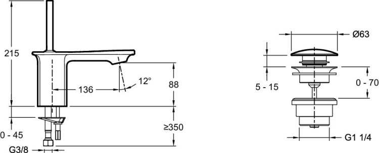 Однорычажный смеситель Jacob Delafon STANCE E14760-CP