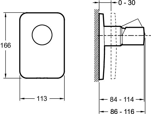 Встраиваемый смеситель на 1 выход, лицевая панель Toobi Jacob Delafon TOOBI E98707-CP