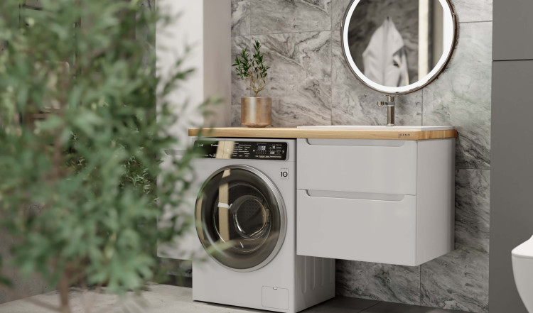 Комплект Wood под стиральную машину, белый