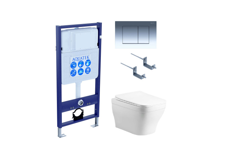 Комплект унитаз + инсталляция Aquatek SET AQUATEK АМАДЕО cm-010 4в1