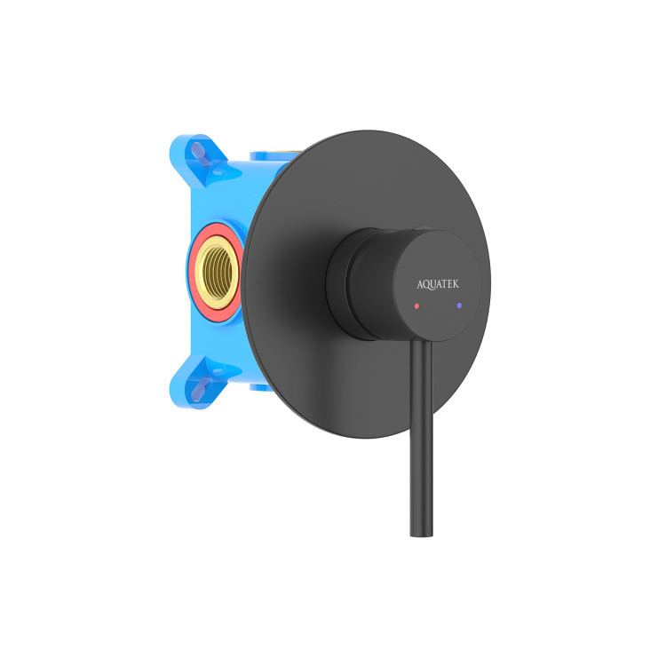 Смеситель для душа (внешняя и скрытая часть) Aquatek, матовый черный AQ1366MB ЕВРОПА